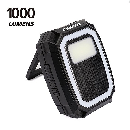 Husky 1000 Lumen Rechargeable Color Changing Utility Light with Bluetooth Speaker $7 @homedepot YMMV clearance