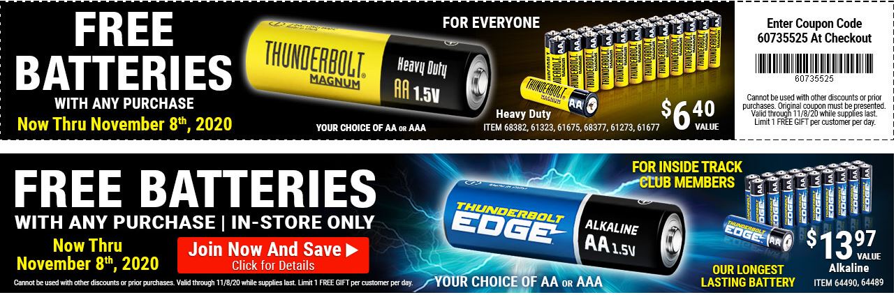 Download Alkaline Batteries Harbor Freight Battery Coupon 2020 Background