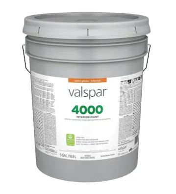 Valspar 4000 Semi-Gloss High Hiding White Interior Paint (5-Gallon) $33.20 @lowes YMMV