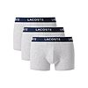 Lacoste Men's Cotton Stretch Essentials Trunks, 3-pack, Dove Grey, for $16.99
