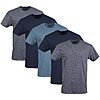 Gildan Men's Crew T-Shirts, Multipack, Style G1100, Navy/Heather Navy/Indigo Blue (5-Pack), for $14.99