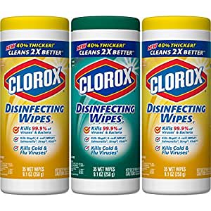 Clorox Disinfecting Antibacterial Wipes Value Pack, Crisp Lemon and Fresh Scent - 35 Count Each (Pack of 3) for $5.98