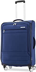 Samsonite Aspire DLX Softside Expandable Luggage with Spinner Wheels, Checked-Medium 25-Inch, Blue Depth for $78.58