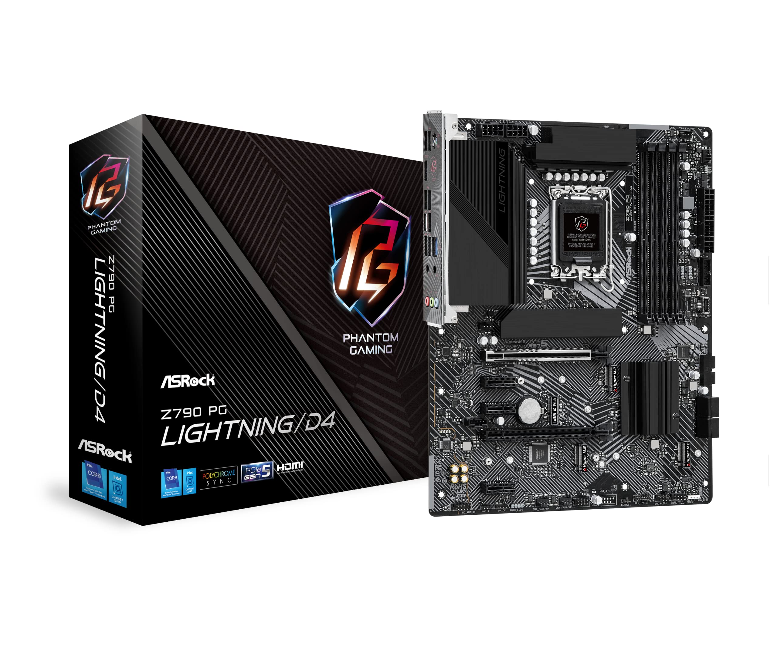 ASRock Z790 PG Lightning/D4 Motherboard, Supports Intel 12th and 13th Generation CPU (LGA1700), Z790 Chipset, DDR4 ATX Motherboard for $169.99