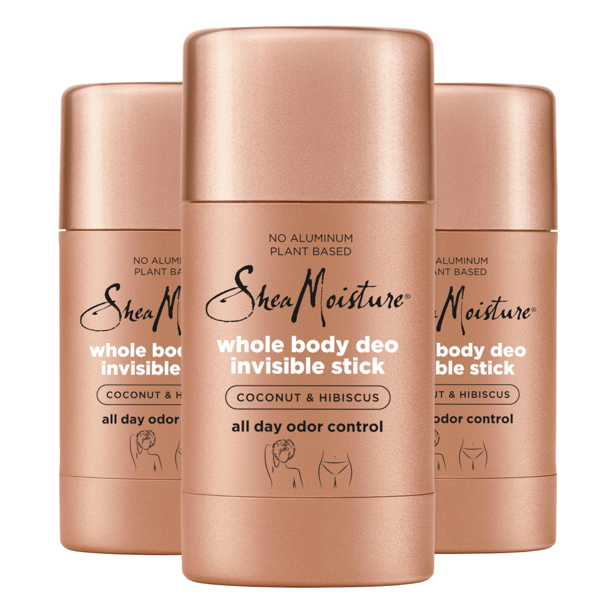 SheaMoisture Invisible Deo Stick Coconut & Hibiscus 3count Whole Body Plant Based, No Aluminum 2.6 oz for $9.97