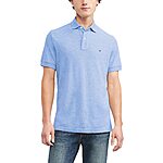 Tommy Hilfiger Men's Short Sleeve Cotton Pique Polo Shirt (Classic Fit, Blue Heather) $13.55