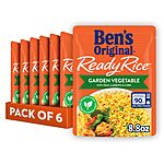 BEN'S ORIGINAL Ready Rice Garden Vegetable Flavored Rice, Easy Dinner Side, 8.8 oz Pouch (Pack of 6) for $5.8 $5.82