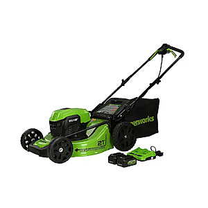 Greenworks - 24V (2x24V) 21-Inch Self-Propelled Lawn Mower (2 x 5.0Ah Batteries and Charger Included) - Green for $149.99 YMMV