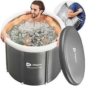 Lifepro Portable Ice Bath Tub with Cover and Storage Bag - Home & Travel Ice Bath Tub for Athletes and Adults,Durable Cold Plunge Tub for Home for $21