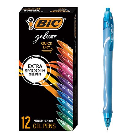 BIC Gelocity Quick Dry Gel Pen with Fast Drying Ink and Comfortable Grip, 12-Count in Assorted Colors for $3.66