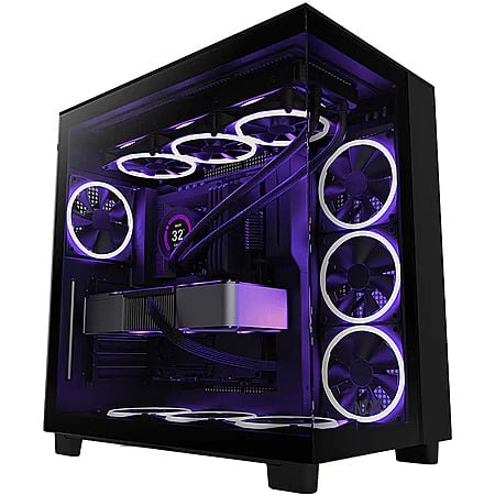 NZXT - H9 Flow ATX Mid-Tower PC Case with Dual Chamber - Black for $82