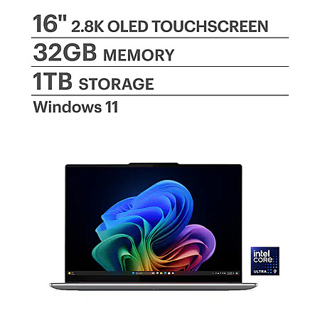 Open Box - Lenovo - Yoga Pro 9i 16" 2.8K OLED Touchscreen Laptop - Intel Core Ultra 9 - NVIDIA GeForce RTX 5050 - 32GB RAM - 1TB - Luna Grey - from $1081