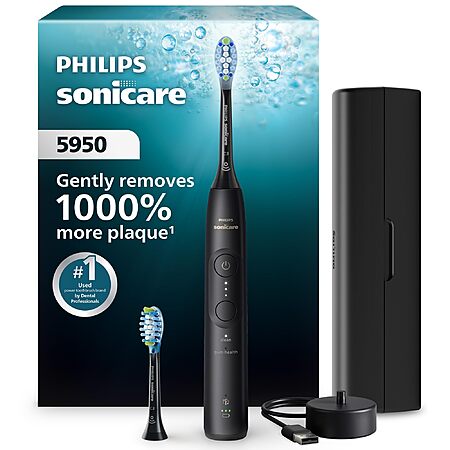 Philips Sonicare 5950 Series Electric Toothbrush, with Pressure Sensor, 6 Brushing Settings, SmarTimer, BrushPacer, 21-Day Runtime, Travel Case, for $60