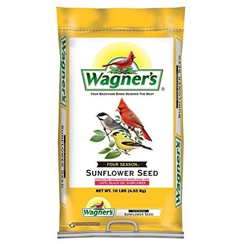 Wagner's 76025 Black Oil Sunflower Seed, 10-Pound Bag [10-Pound Bag] for $7.99