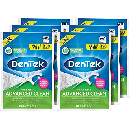 DenTek Fresh Clean Floss Picks, For Extra Tight Teeth, 75 Count, 6 Pack for $10.9 @ Amazon
