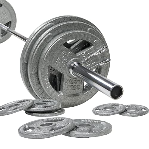 Amazon - BalanceFrom Cast Iron Olympic Weight Including 7FT Olympic Barbell, 300-Pound Set, $329