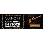 30% off all in-stock guitars - MJGuitars.com, use coupon code &quot;30off2016&quot;