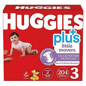 Costco Members: Huggies Plus Little Movers Diapers (Size 3-7) $39.99