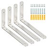 Lightning Deal: 4-Pack 8&amp;quot;x5-3/5&amp;quot; Alise Floating Shelf L Brackets (Brushed Nickel) $9.99 + Free Shipping w/ Prime or on $35+
