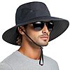 PFFY Men's &amp;amp; Women's Adjustable Wide Brim UPF50+ Sun Hat (Black)  $4.47 + Free Shipping w/ Prime or on $35+