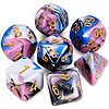 7-Piece CiaraQ DND Polyhedral Dice Set for Dungeons and Dragons RPG MTG Role Playing Table Games w/ Dice Pouch (Blue+pink+black+white) $4.89 + Free Shipping w/ Prime or on $35+
