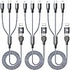 3-Pack 4' HYXing 6-in-1 Multi Fast Charging Cable w/ Type-C/Micro/Lightning Connectors &amp;amp; USB A/C Port $4.99 + Free Shipping w/ Prime or on $35+