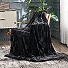 Prime Members: 50&amp;quot; x 60&amp;quot; Cozy Bliss Checkered Faux Rabbit Fur Throw Plush Blanket  (Black)  $10.01 + Free Shipping w/ Prime or on $35+