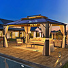 Erommy Double Roof Aluminum Patio Gazebo w/ Netting &amp;amp; Curtains (10'x13' $498, 12'x16' $768) + Free Shipping