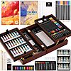 85-Piece VigorFun  Deluxe Wooden Art Supplies Set (Brown or Pink) $19.99 + Free Shipping w/ Prime or on $35+