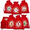 12-Piece 4&amp;quot; x 5.5&amp;quot; Yunaeduo Small Christmas Drawstring Gift Bags (Red) $4.99 &amp;amp; More + Free Shipping w/ Prime or on $35+