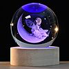 ZRENJHUS 3D Crystal Glass Ball w/ USB Powered LED Wooden Lamp Holder (Moon &amp;amp; Fairy or Saturn) $4.99 &amp;amp; More + Free Shipping w/ Prime or on $35+