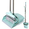 XXXFLOWER Broom &amp;amp; Standing Dustpan Set w/ Built-in Comb Scraper &amp;amp; Extendable Pole (Bluish Green) $11.99 + Free Shipping w/ Prime or on $35+