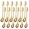 [Prime] 12-Piece SGvrPvz 6&amp;quot; Stainless Steel Mini Coffee Spoons Set (Gold Tulip/Rose) $4.74 + Free Shipping w/ Prime or on $35+