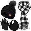 [Prime] LOROME Women's Winter Hat Scarf Gloves and Ear Warmer set (Black) $12.59 + Free Shipping