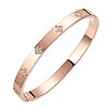 [Prime] BOLAGTIER Gold-Plated Four-Leaf Clover Bangle Bracelet with Cubic Zirconia (Clover Rose Gold-Medium) $4.61 + Free Shipping