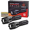 2-Pack Esgofo Handheld Battery Powered LED Flash Light (Black) $5.59 + Free Shipping w/ Prime or on $35+