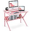 ODK Study Desk with Storage & Monitor Stand (Pink)