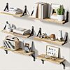 AMADA HOMEFURNISHING Wooden Floating Wall Shelves (6-Pack)