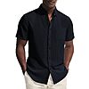 PJ PAUL JONES Men's Linen Short Sleeve Dress Shirts