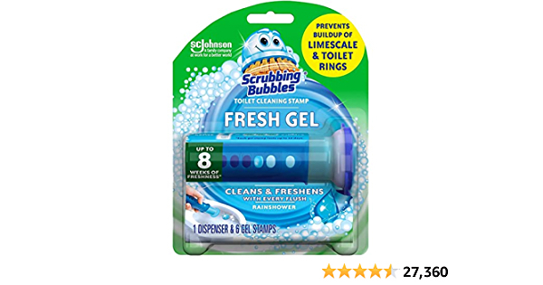 2 quantity- Scrubbing Bubbles Toilet Bowl Cleaning Gel , Glade Rainshower Scent, Total 12 Stamps - $6.28