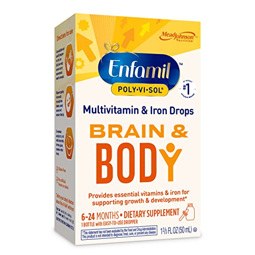 Enfamil Baby Vitamins Enfamil Poly-Vi-Sol 8 Multi-Vitamins & Iron Supplement Drops for Infants & Toddlers, Supports Growth & Development, 50 mL Dropper Bottle $7.38