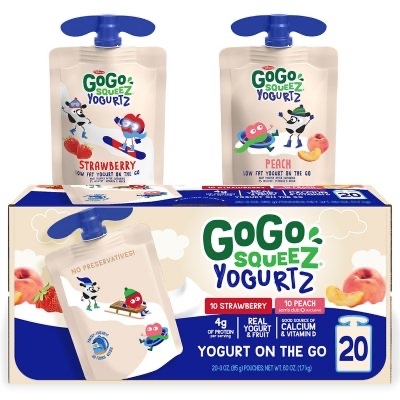 Sams Members - GoGo SqueeZ YogurtZ, Strawberry and Peach (20 ct.) - $11.48