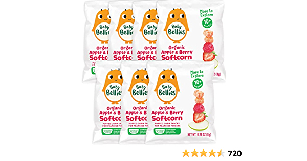 Baby Bellies Organic Apple & Berry Softcorn, 0.28 Ounce Bag (Pack of 7) - $4.79