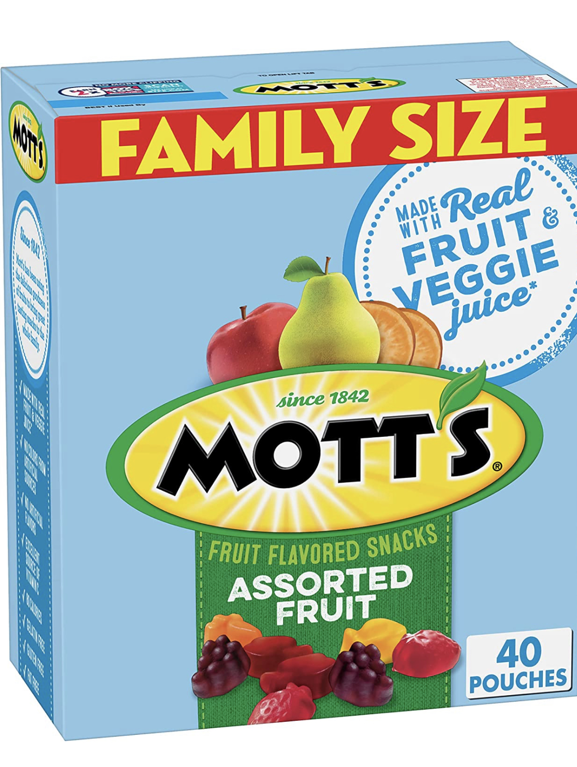 Mott's Fruit Flavored Snacks, Assorted Fruit, Pouches, 0.8 oz, 40 ct - $5.79