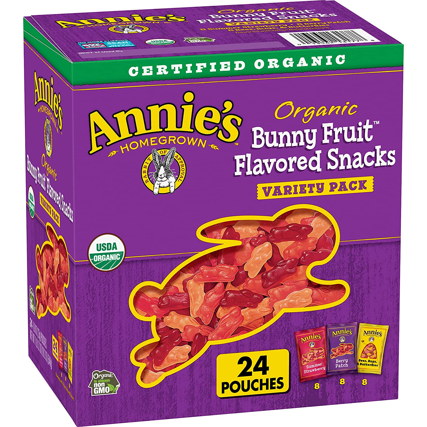 24-Count 0.8-Oz Annie's Organic Bunny Fruit Snack Pouches (Variety Pack) $8.21 w/ S&S + Free Shipping w/ Prime or on orders $25+
