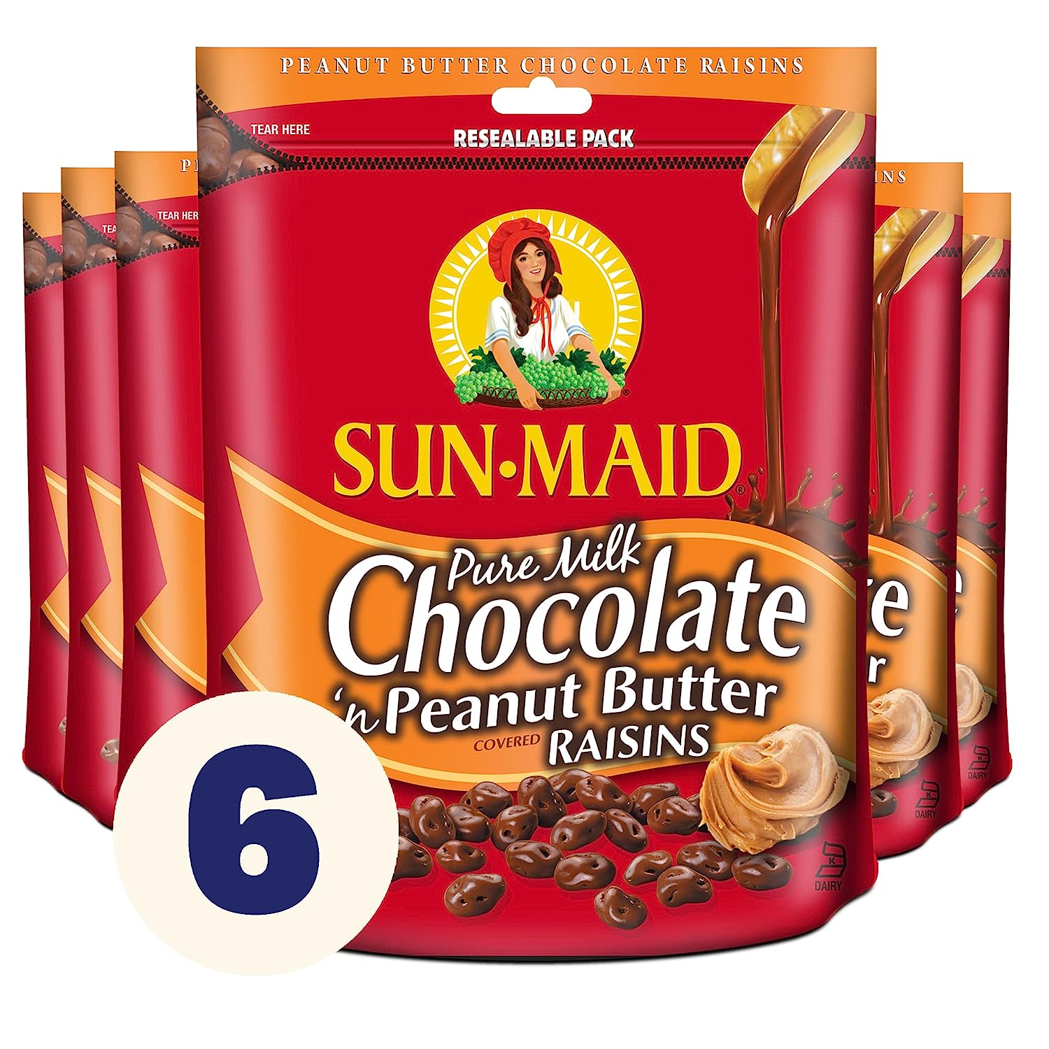 6-Pack 7-Oz Sun-Maid Chocolate Covered Raisins Snacks (Pure Milk Chocolate) $16.92 ($2.82 each) w/ S&S + Free Shipping w/ Prime or on $25+