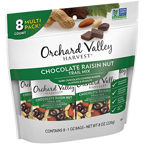 8Pack 1Oz Orchard Valley Harvest Chocolate Raisin Nut Trail Mix 4.13