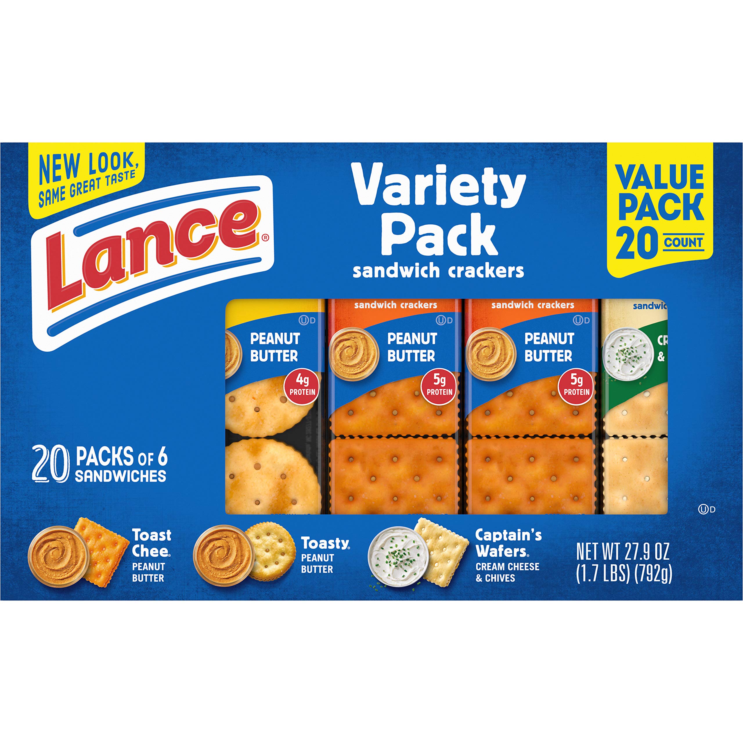 20-Pack Lance Sandwich Crackers (Variety Pack) $6.63 w/ S&S  + Free Shipping w/ Prime or on $25+