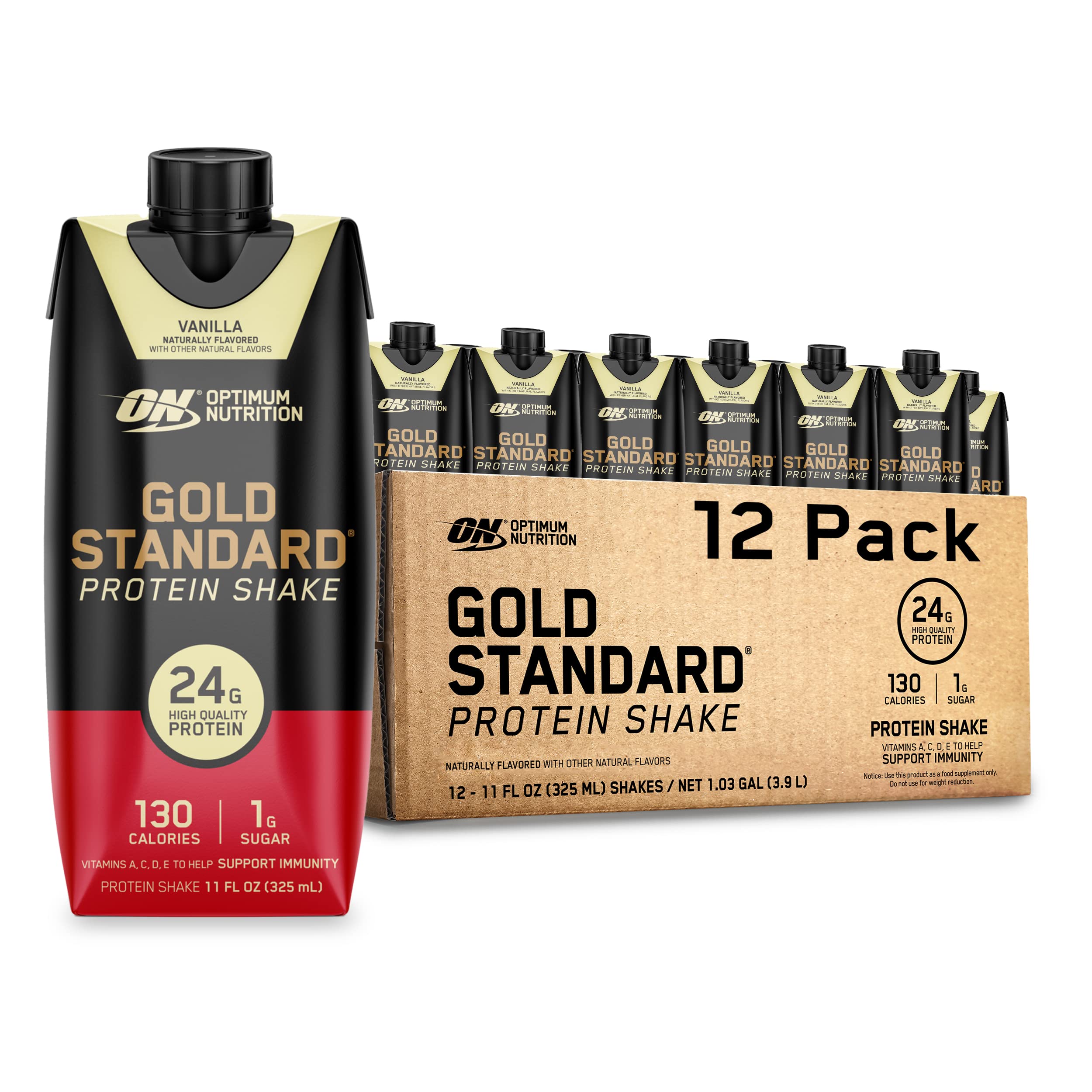 12-Count 11-Ounce Optimum Nutrition Gold Standard Protein Shake (Vanilla) $17.83 w/ S&S + Free shipping $17.82