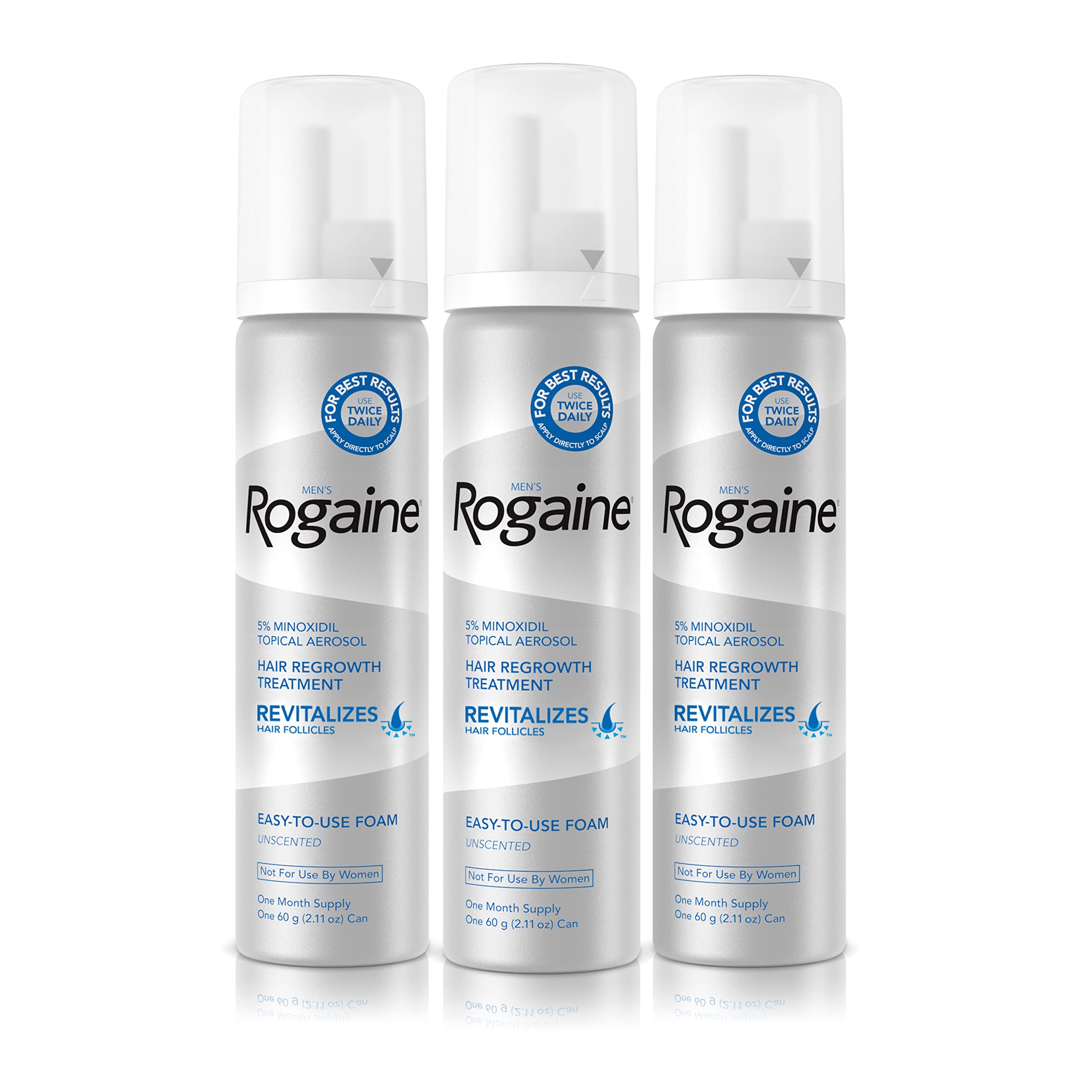 3-Pack of 2.11-Oz Men's Rogaine 5% Minoxidil Foam for Hair Loss & Hair Regrowth $39.40 & More + $10 Amazon Beauty Credit w/ S&S + Free Shipping